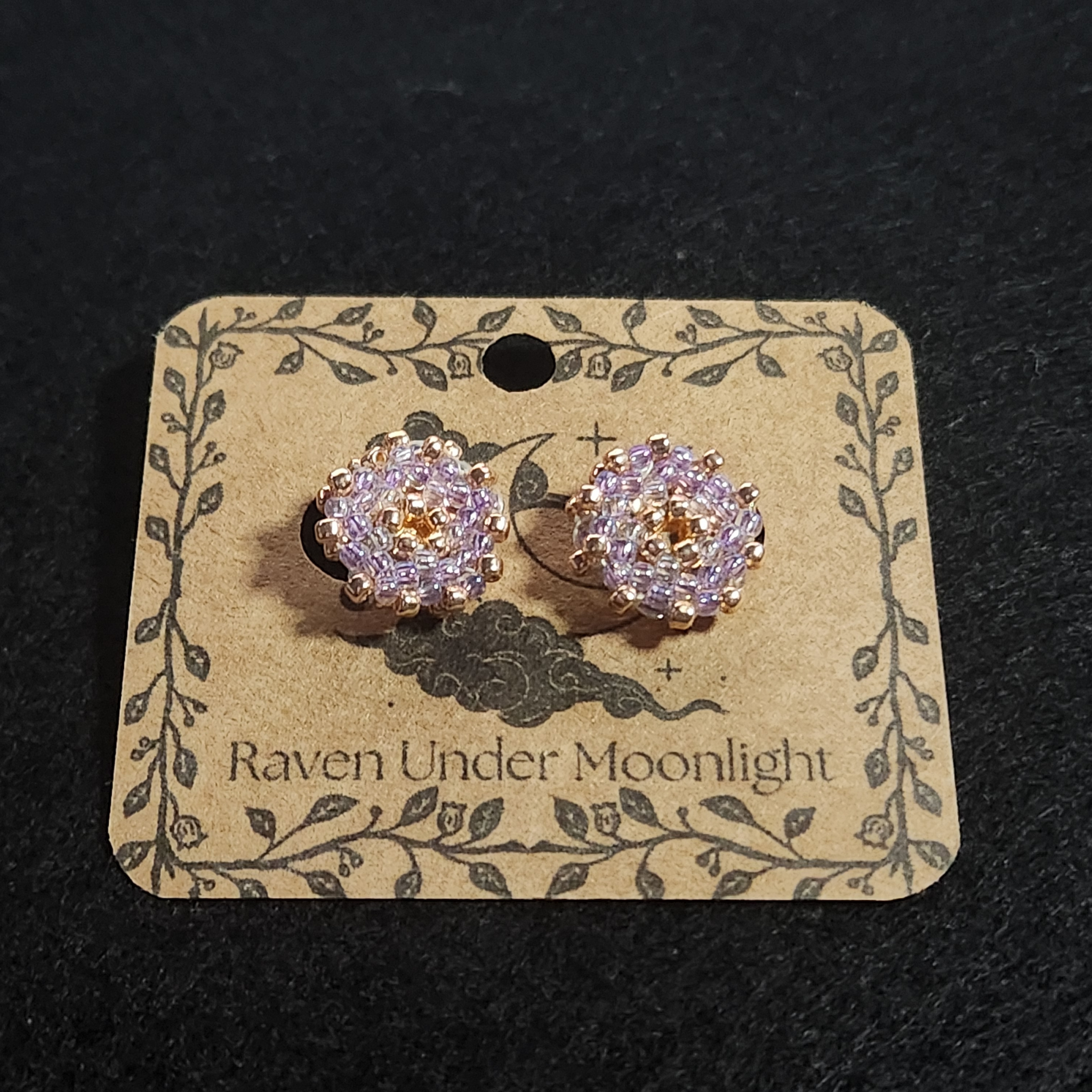 Transparent Lavender & Foxglove Stud Set