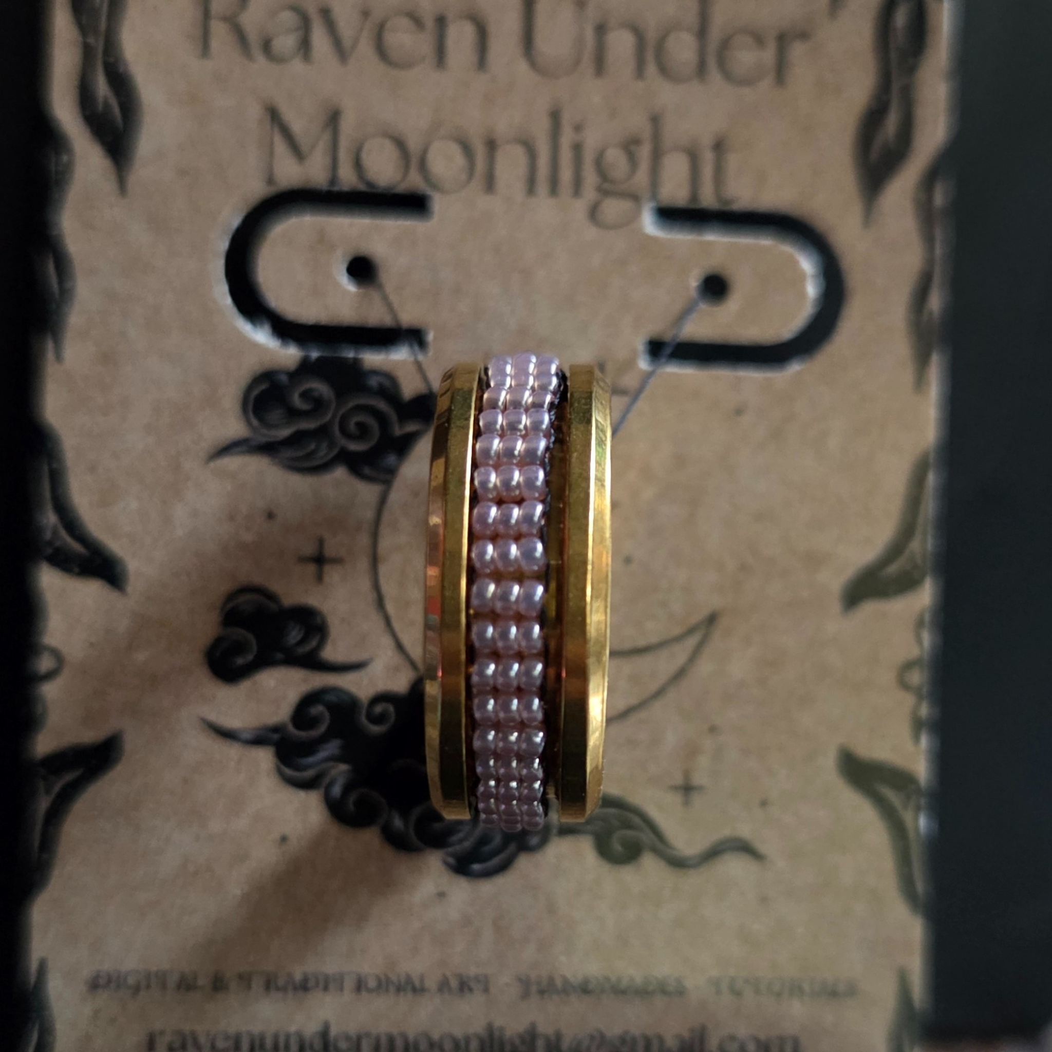 Pearl Pink Anxiety Ring - Size 10