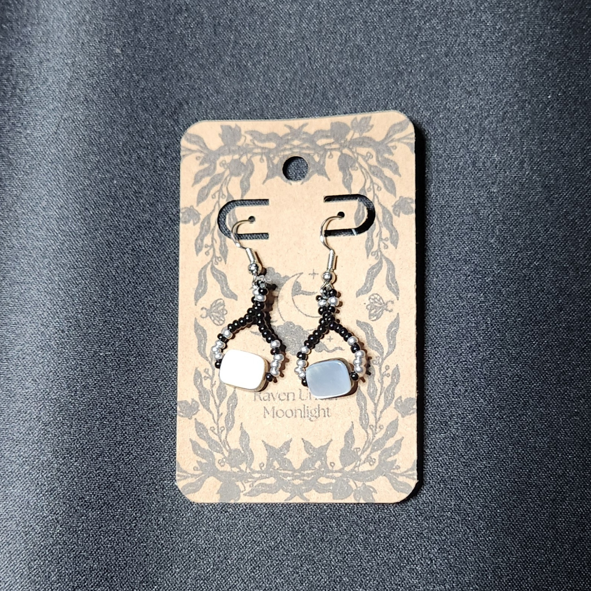 Shell Beaded Teardrops (Silver)
