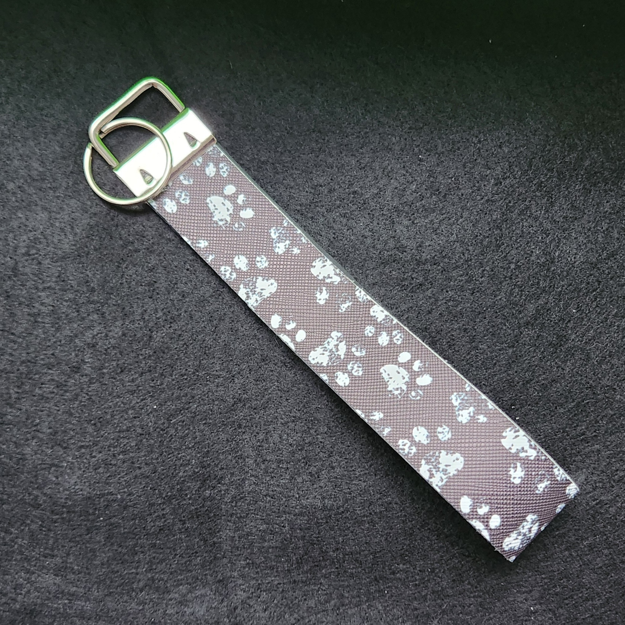 Black & White Pawprint Wristlet (Faux Leather)