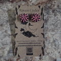 Black & Metallic Pink Stud Set
