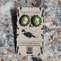 Green Cameo Studs