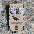 Purple Cameo Studs