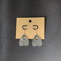 Yes/No Skull Planchette Dangles (Burnished Silver)