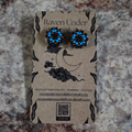Black, Copper & Bright Blue Stud Set