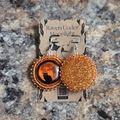 Medium Center Black Cat & Moon - Orange & Gold (Seed Beads)