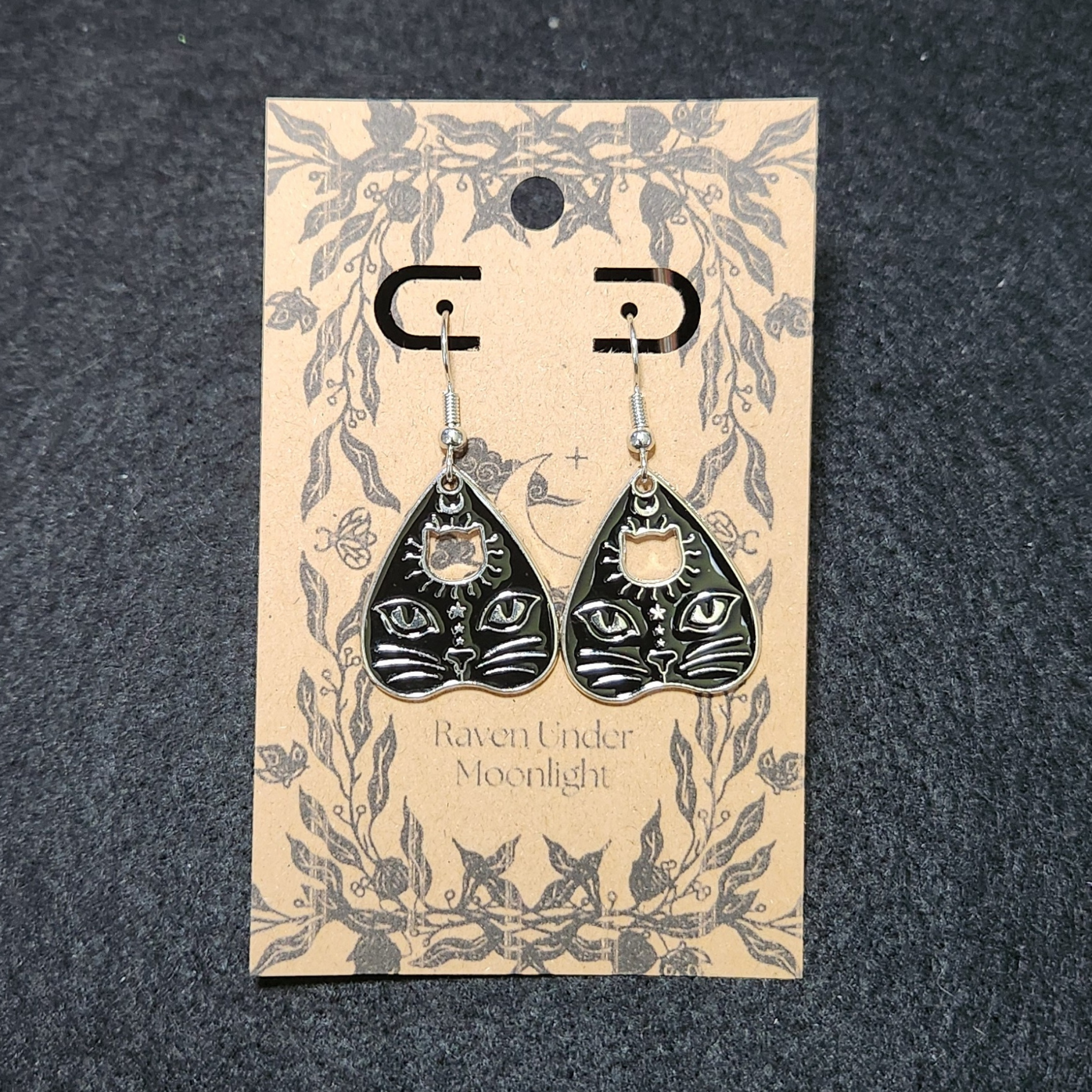 Cat Eyes Planchette Dangles (Silver)