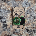 Medium Center Green Dragonfly - Green & Gold (Seed Beads)
