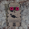 Black & Intense Pinks Stud Set