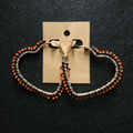 Spooky Season - Gold Beaded Heart Hoops