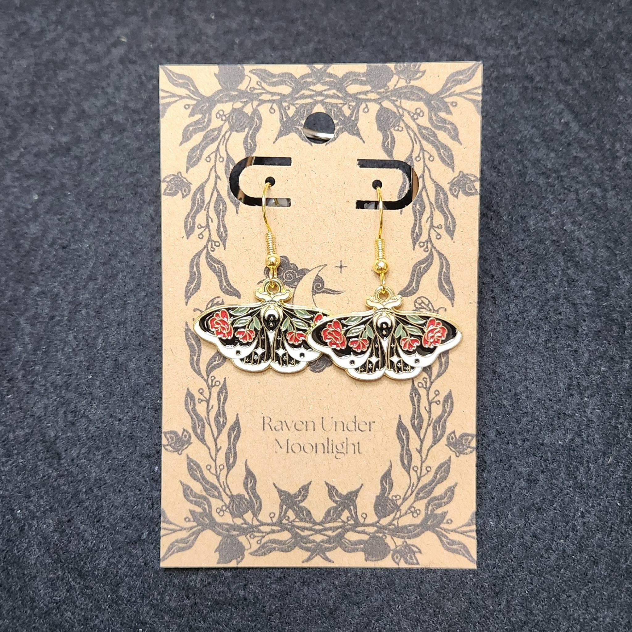 Metal Floral Butterfly (Black & Red)