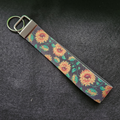Black Sunflower Wristlet (Faux Leather)