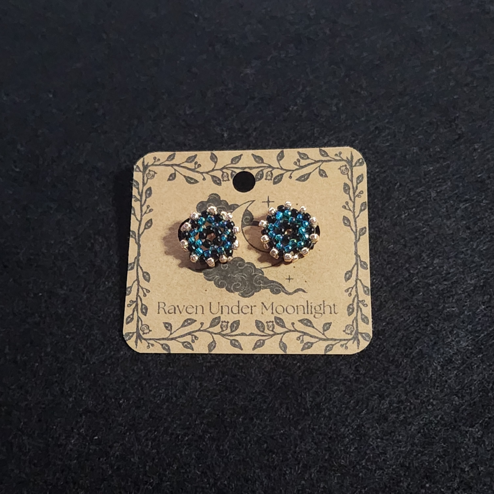Rainbow Teal & Black Variation C Stud Set