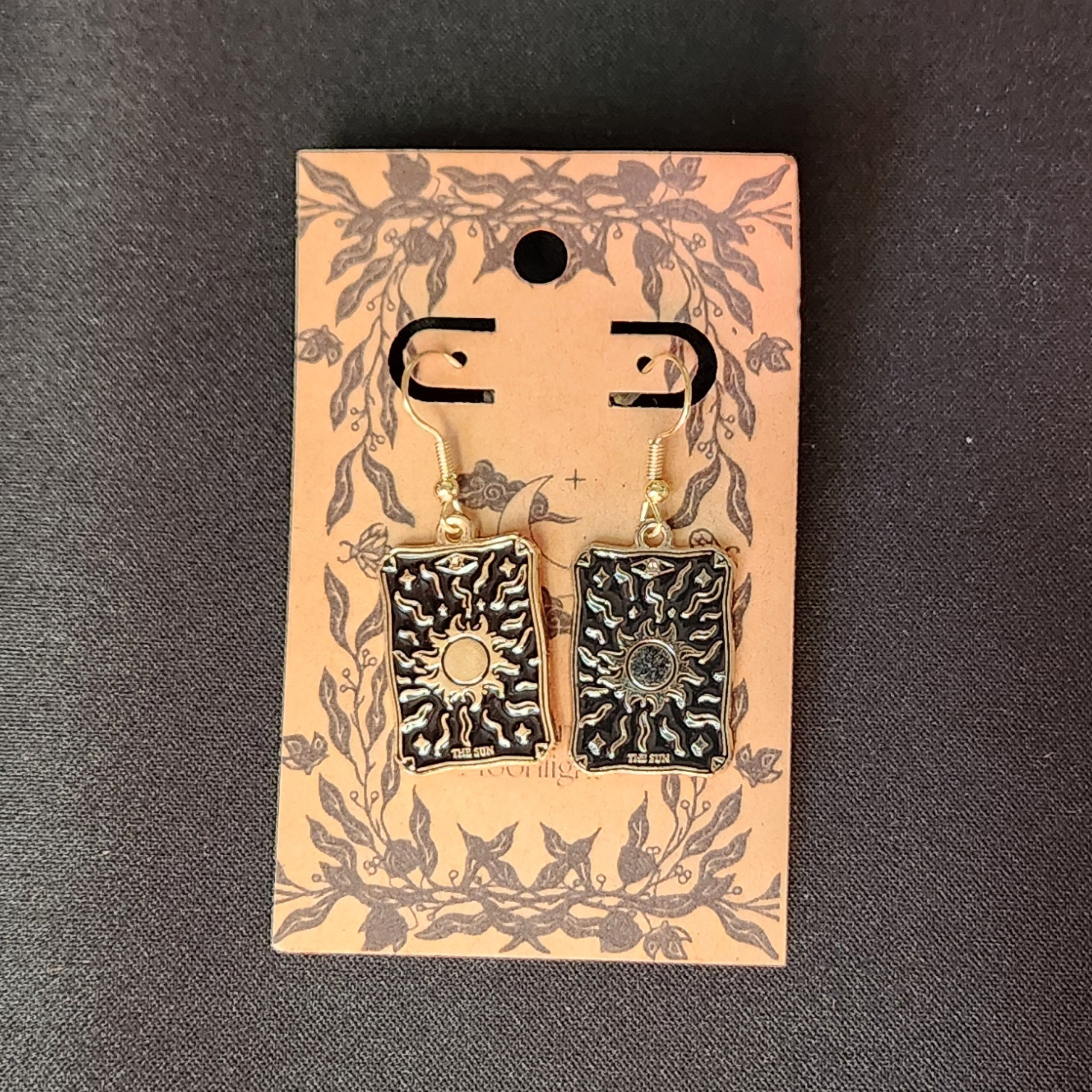 The Sun - Metal Tarot Dangles (Gold)