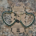 Electric Love in Blue - Silver Beaded Heart Hoops