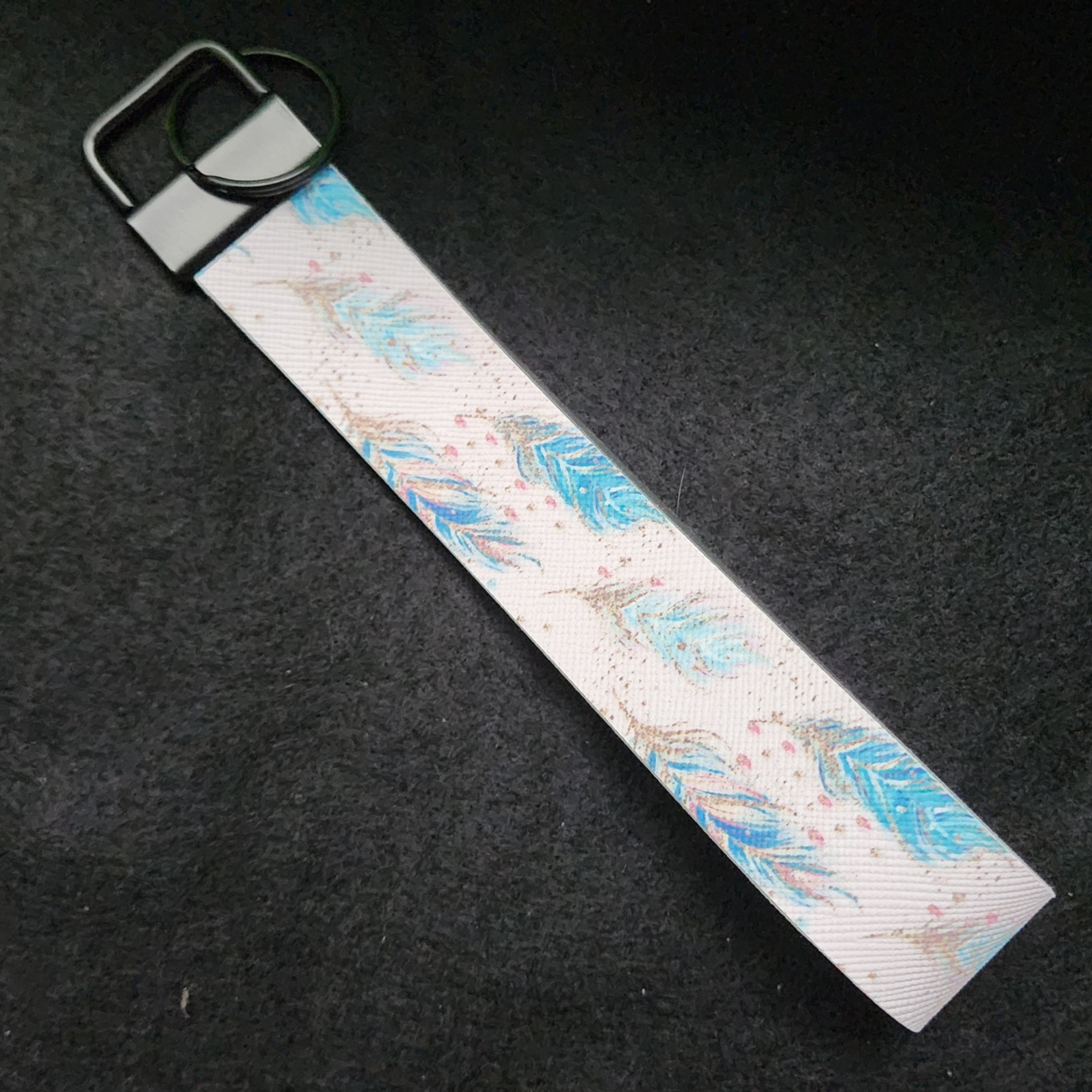 Feathers - Pale Pink Wristlet (Faux Leather)