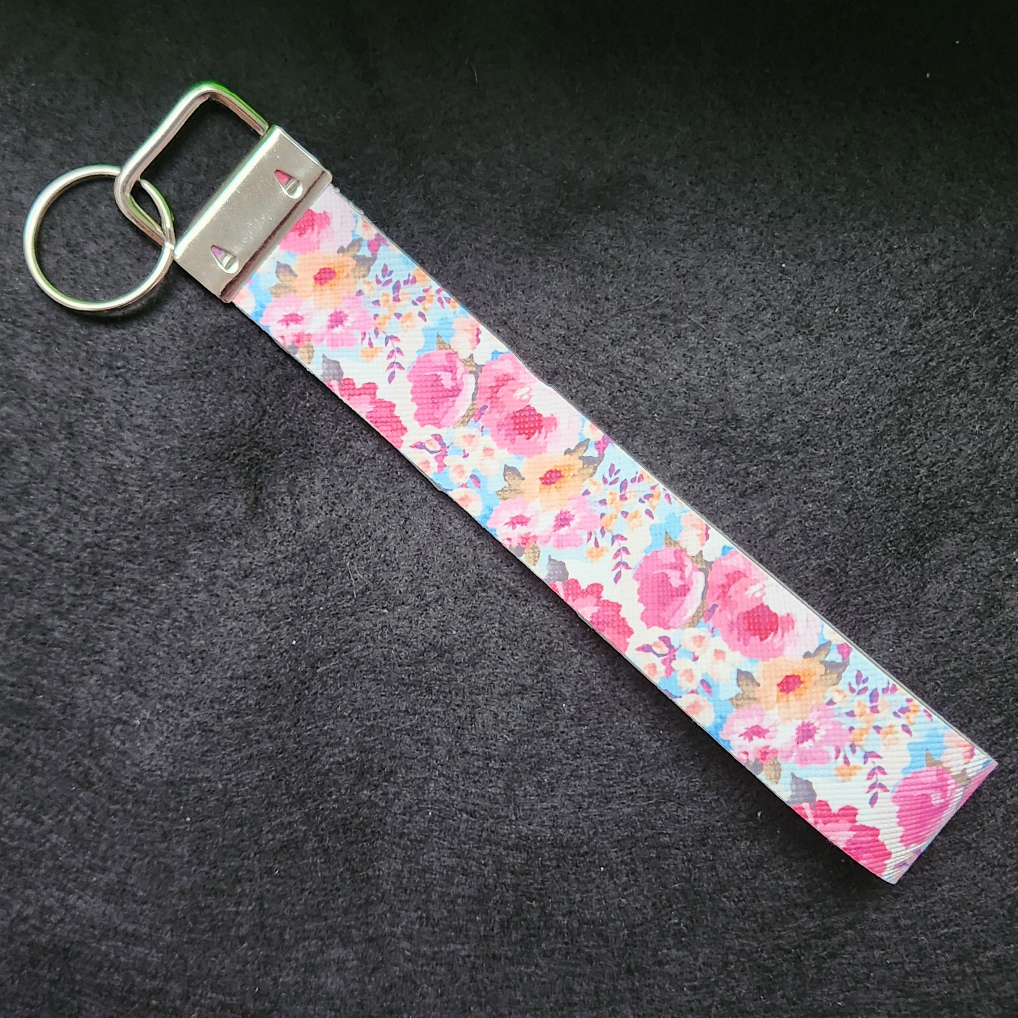 Romantic Blossoms - Light Blue Wristlet (Faux Leather)