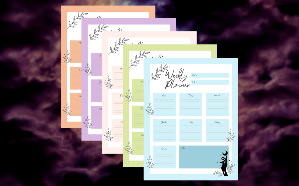 Minimalistic Mystical Weekly Planner Bundle