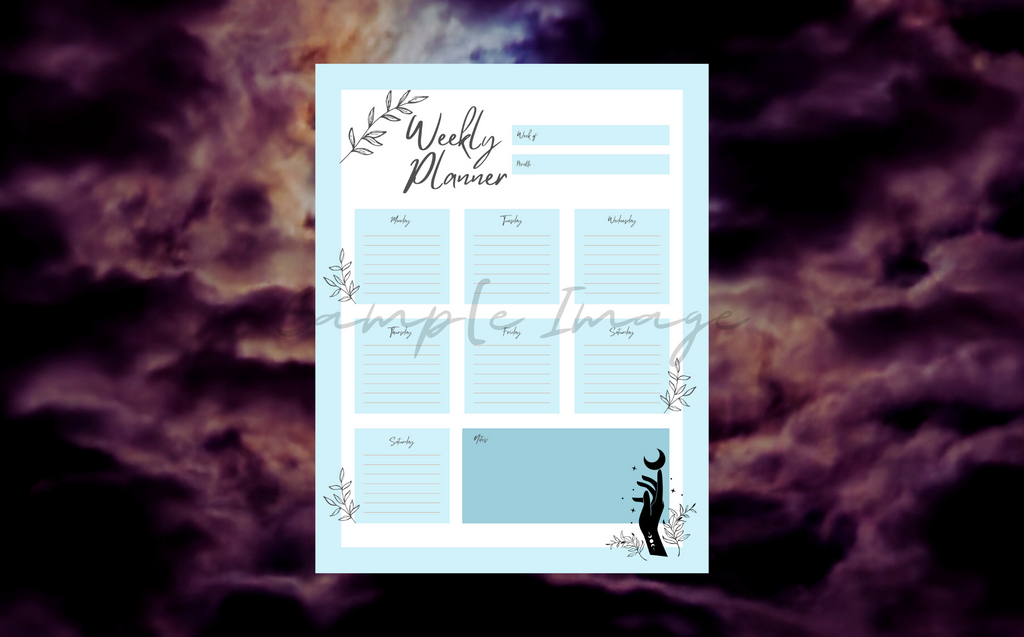 Minimalistic Mystical Weekly Planner Bundle
