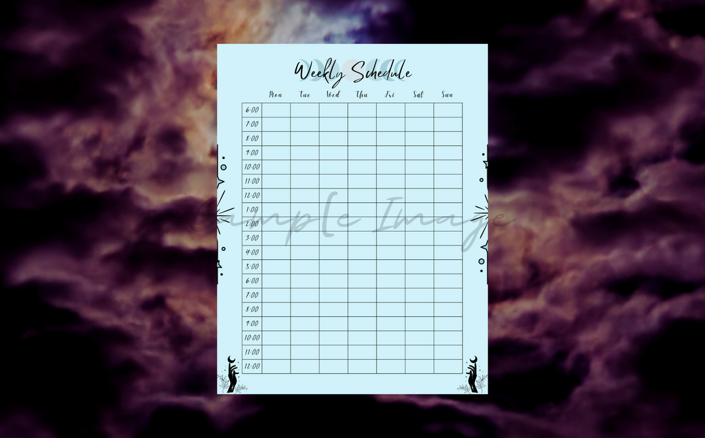 Minimalistic Mystic Hourly/Weekly Schedule Bundle