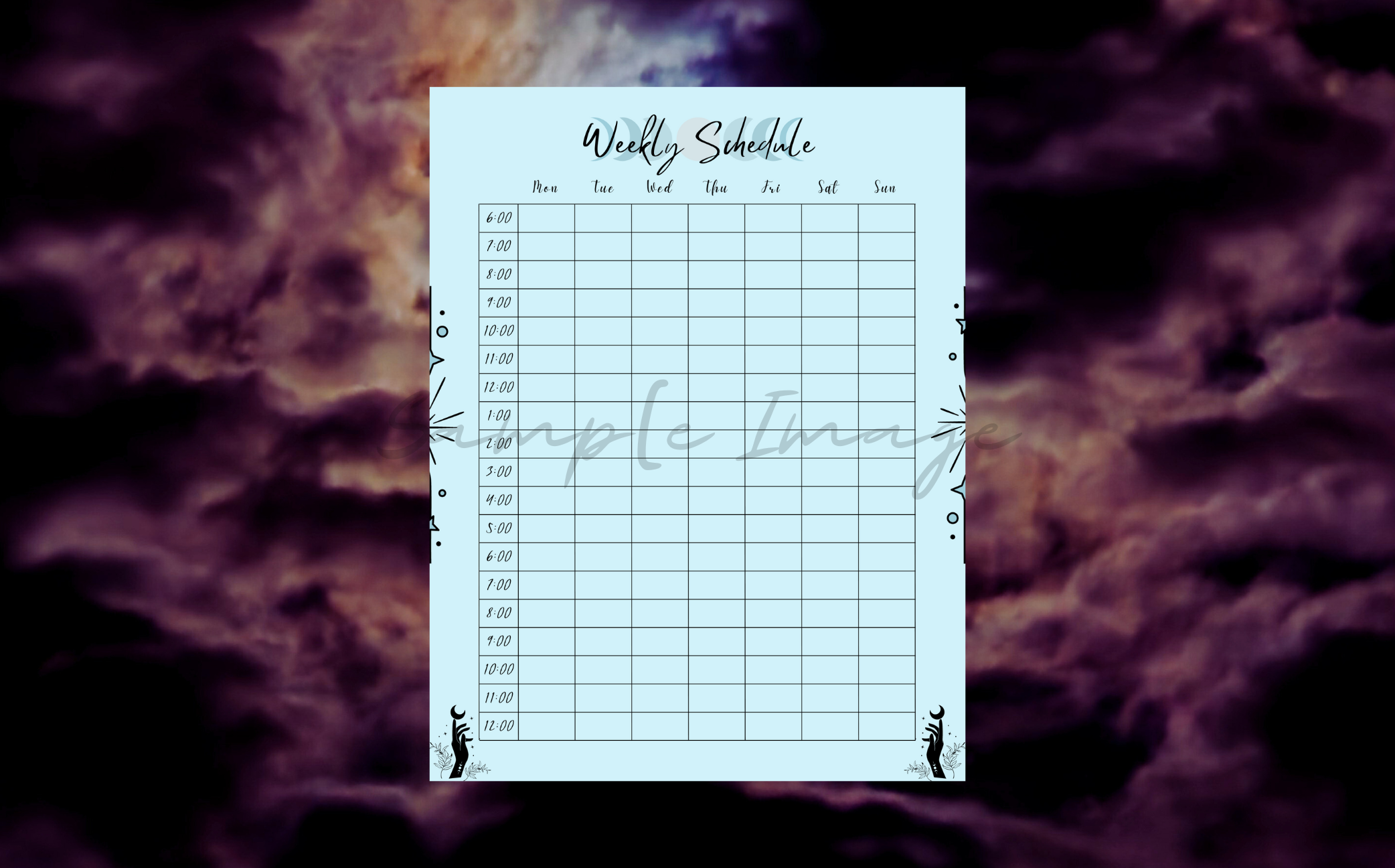 Minimalistic Mystic Hourly/Weekly Schedule Bundle