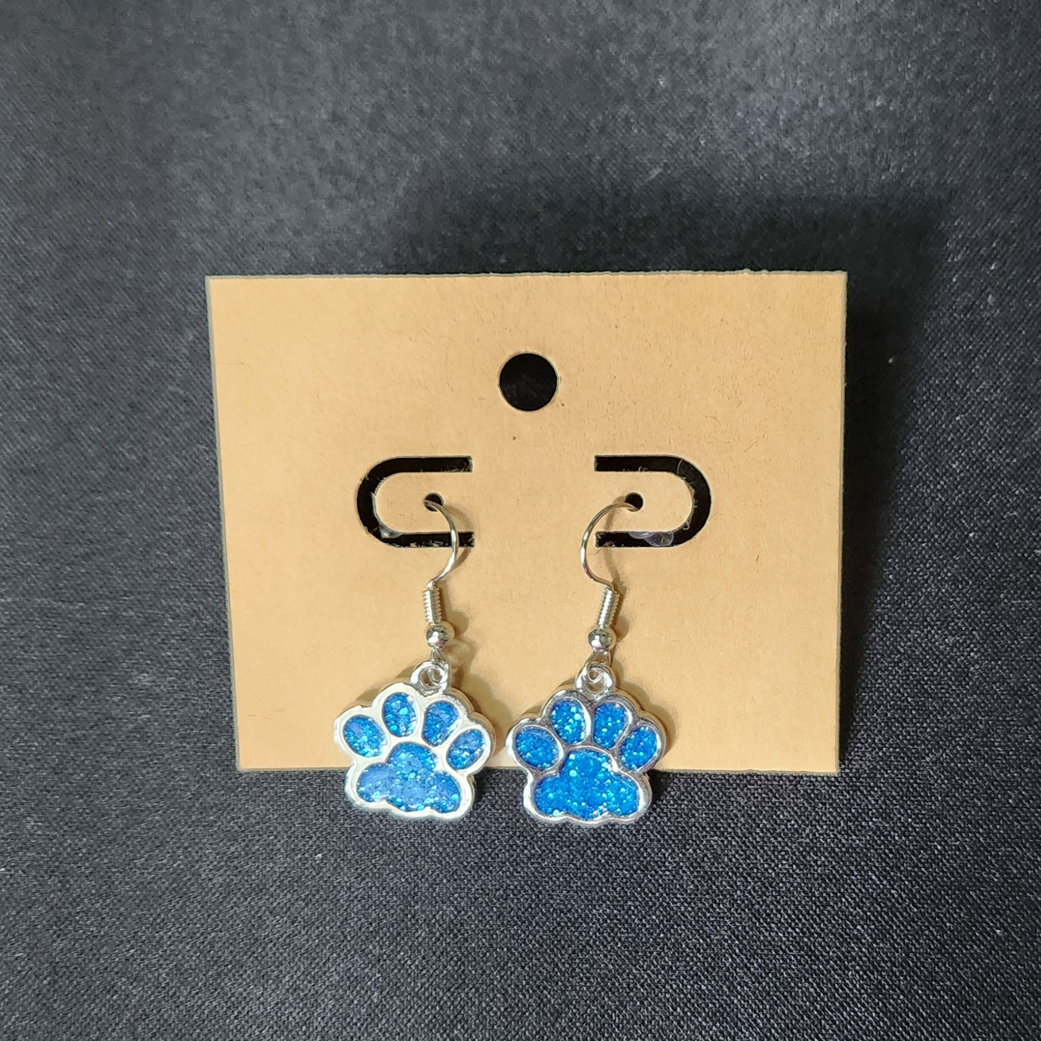 Glitter Paw Prints (Blue)