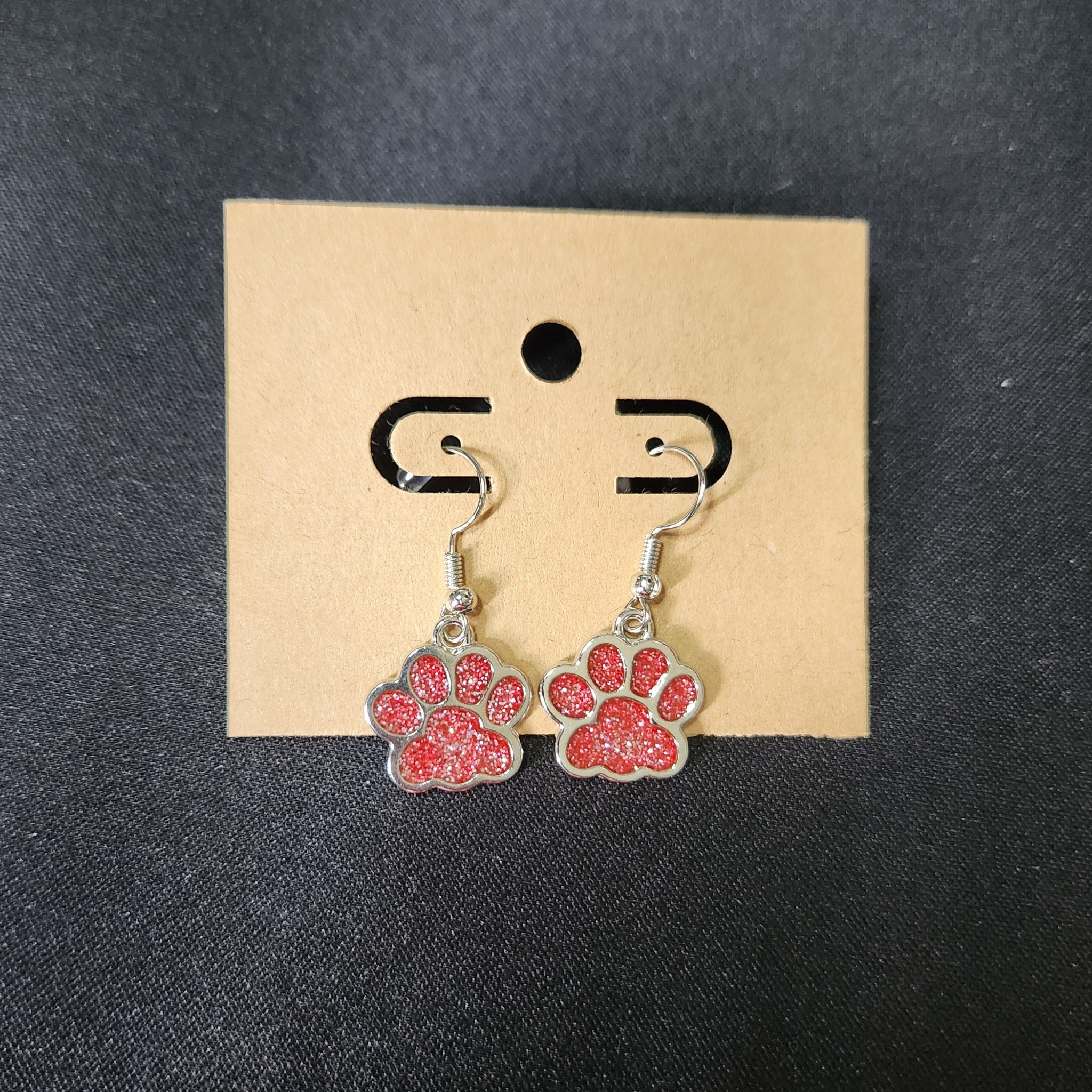 Glitter Paw Prints (Dark Pink)