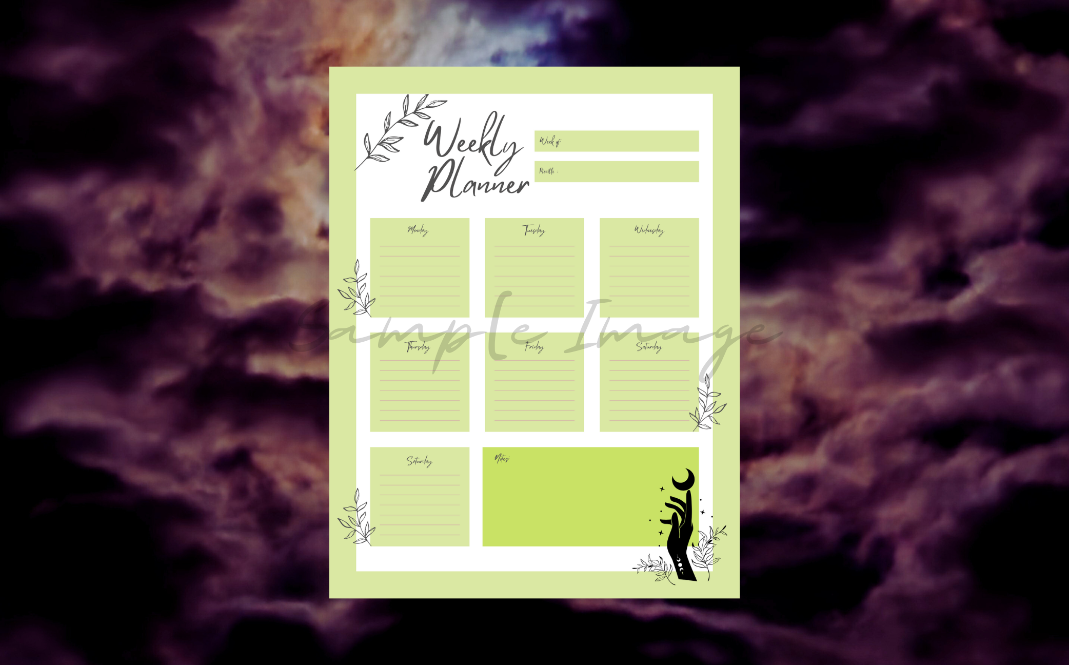 Minimalistic Mystical Weekly Planner Bundle