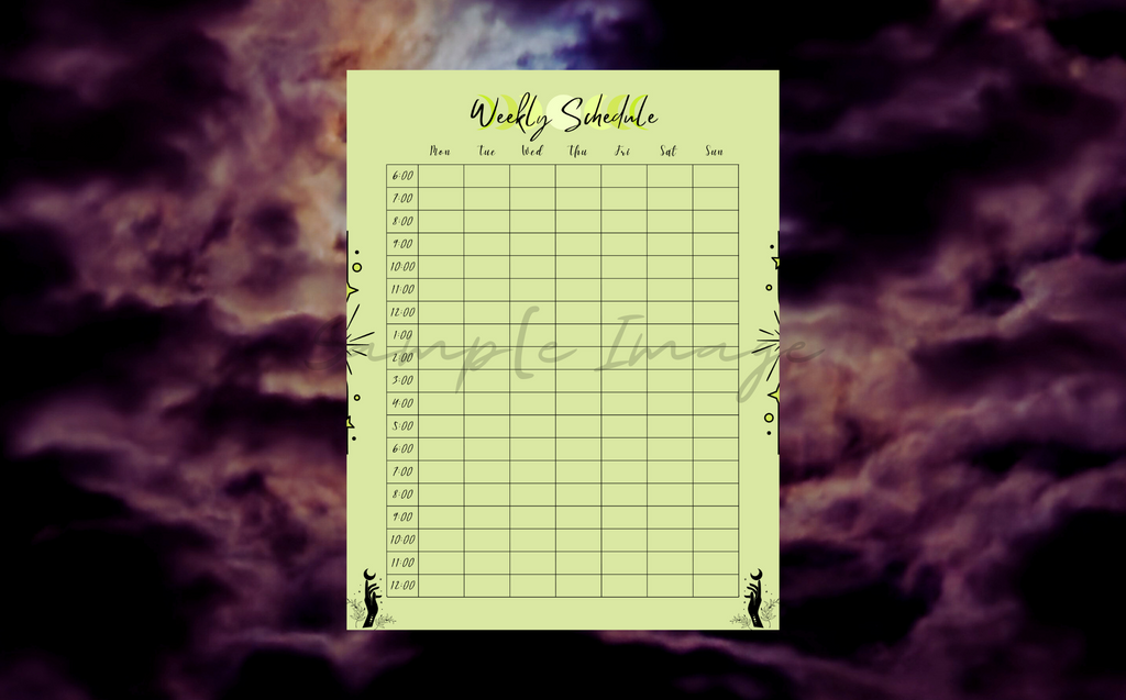 Minimalistic Mystic Hourly/Weekly Schedule Bundle