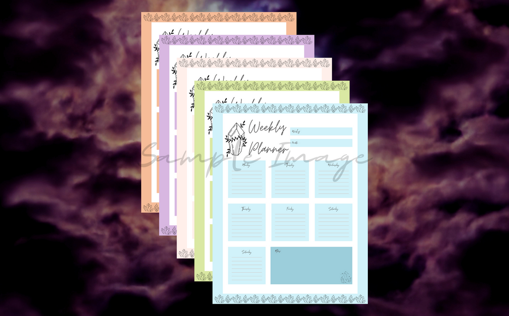 Minimalistic Crystal Weekly Planner Bundle
