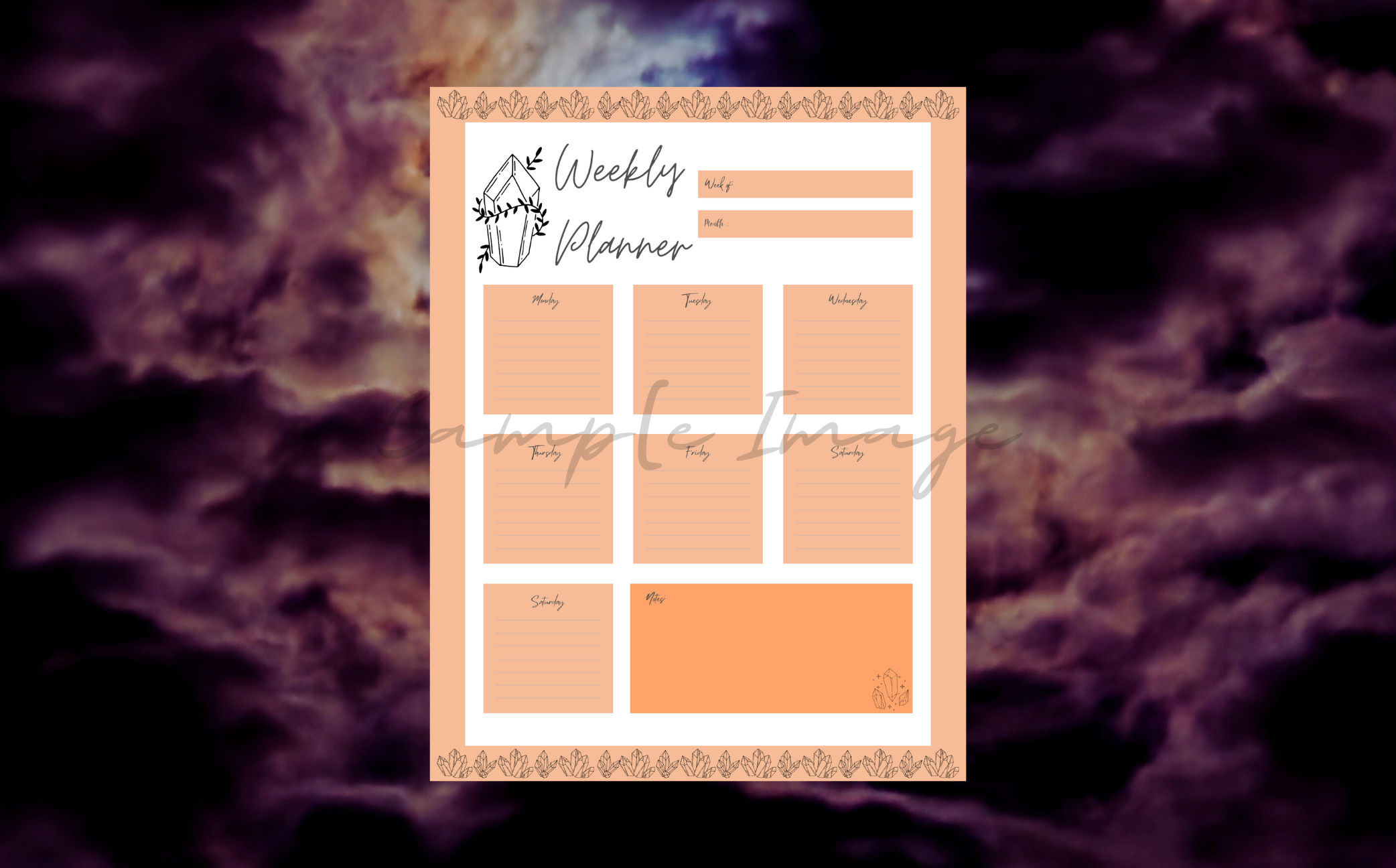 Minimalistic Crystal Weekly Planner Bundle