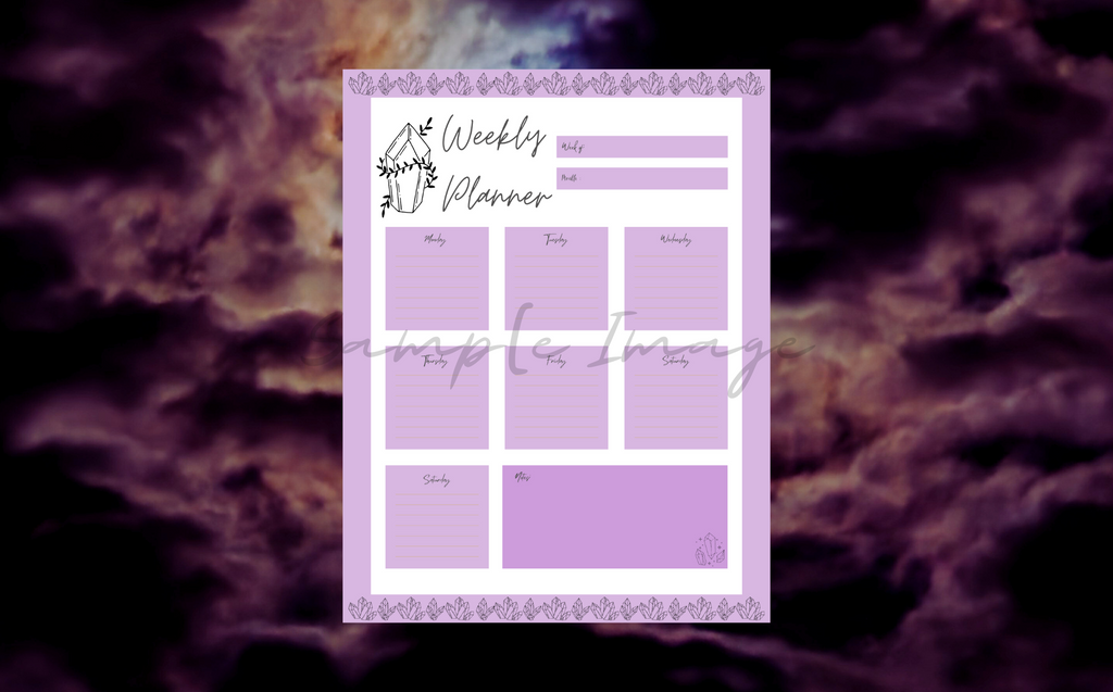 Minimalistic Crystal Weekly Planner Bundle