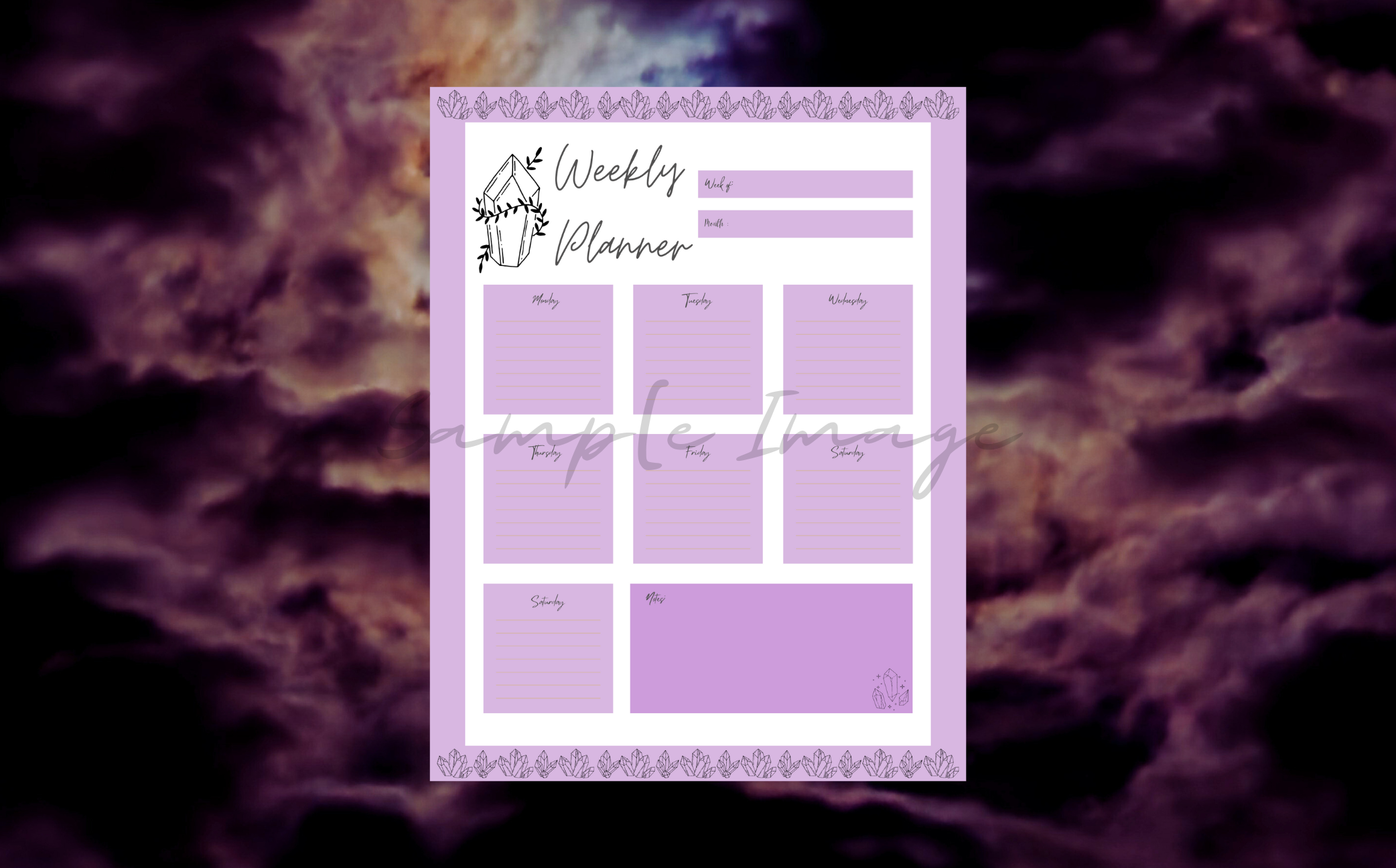 Minimalistic Crystal Weekly Planner Bundle