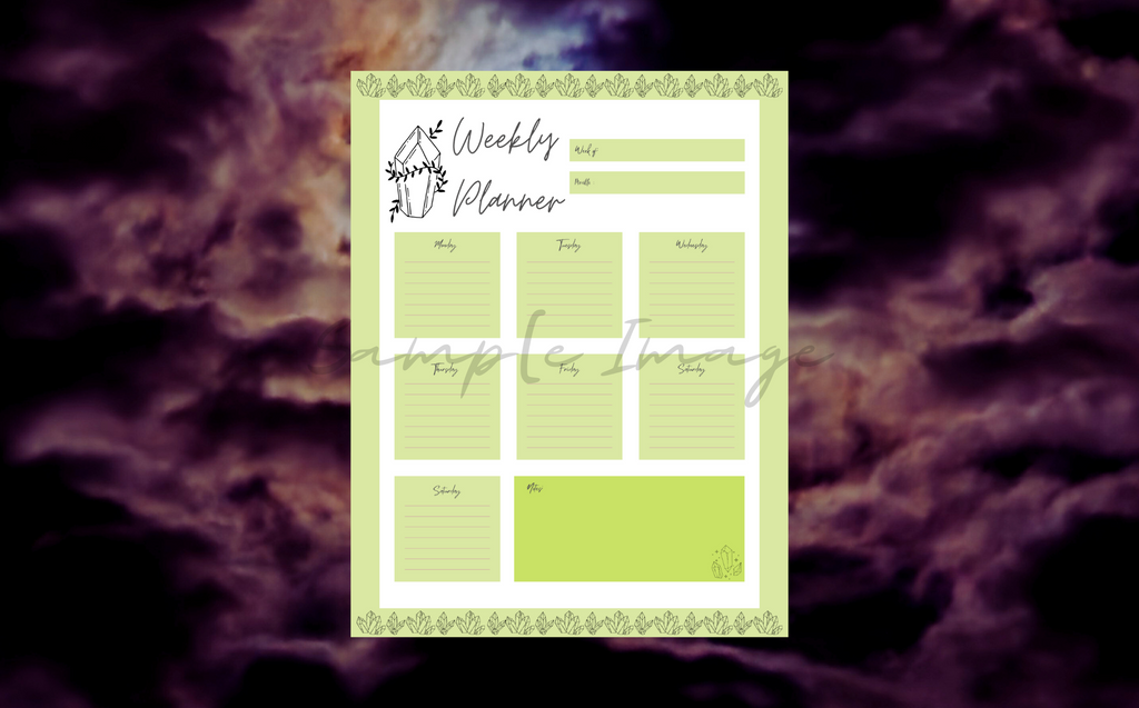 Minimalistic Crystal Weekly Planner Bundle