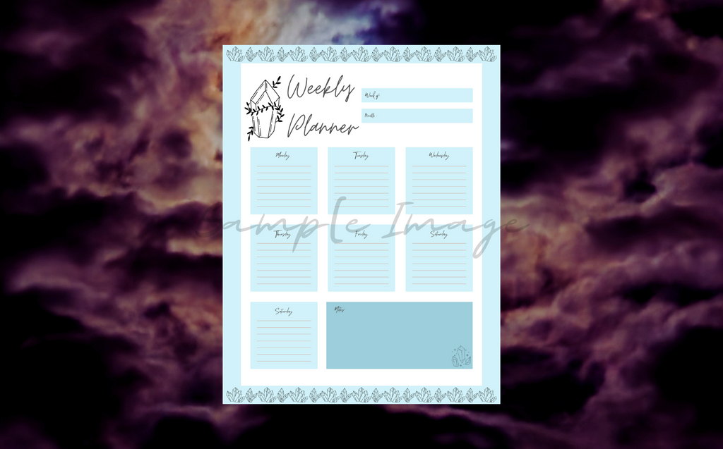 Minimalistic Crystal Weekly Planner Bundle