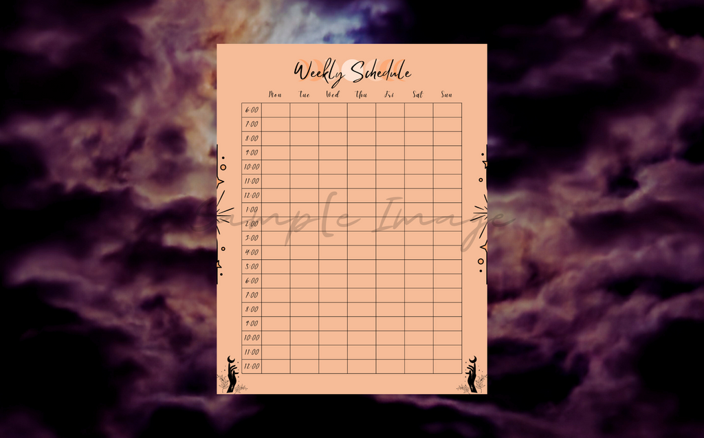 Minimalistic Mystic Hourly/Weekly Schedule Bundle