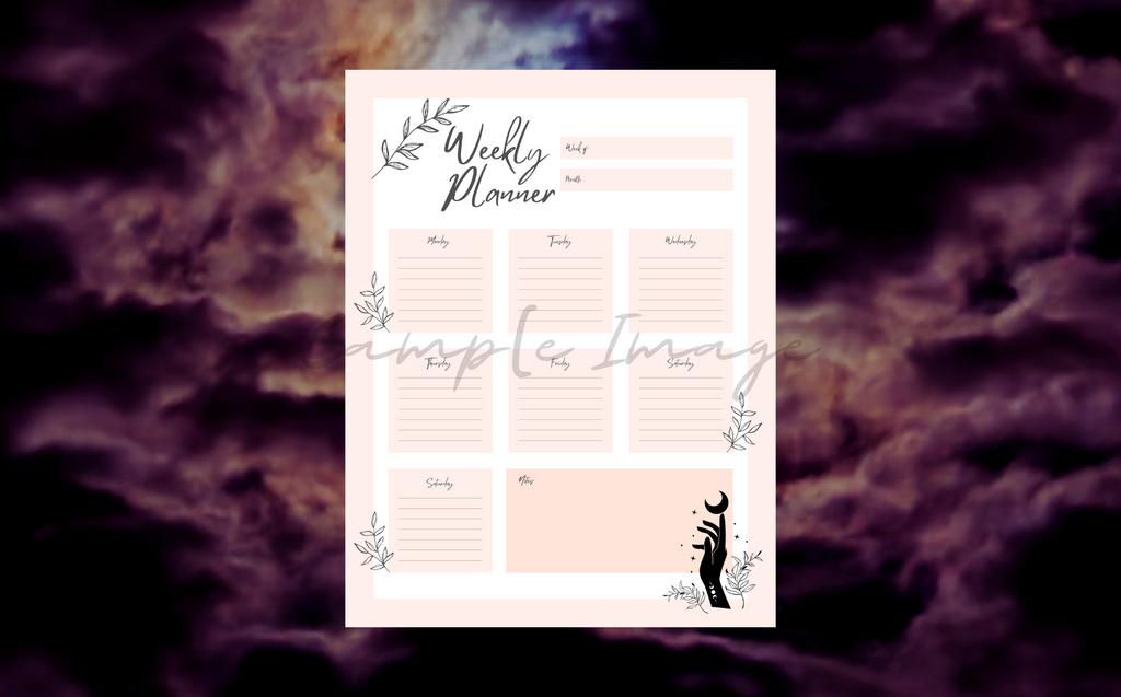 Minimalistic Mystical Weekly Planner Bundle
