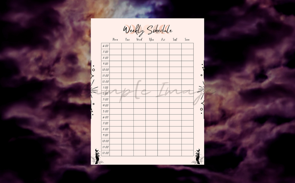 Minimalistic Mystic Hourly/Weekly Schedule Bundle