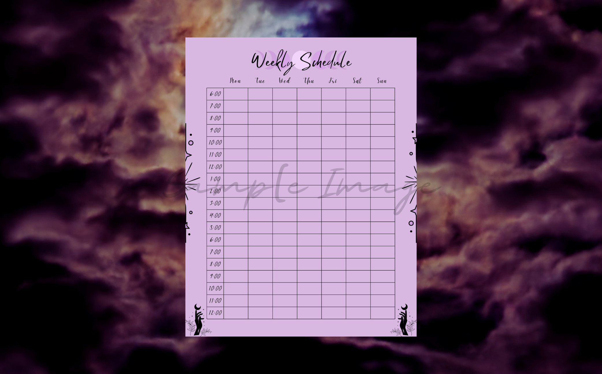 Minimalistic Mystic Hourly/Weekly Schedule Bundle