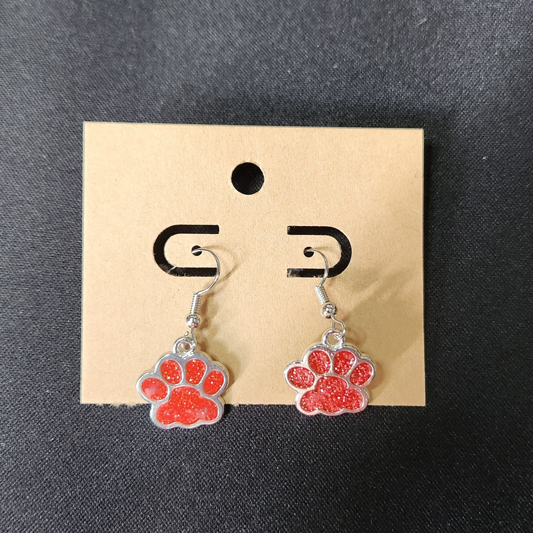 Glitter Paw Prints (Red)