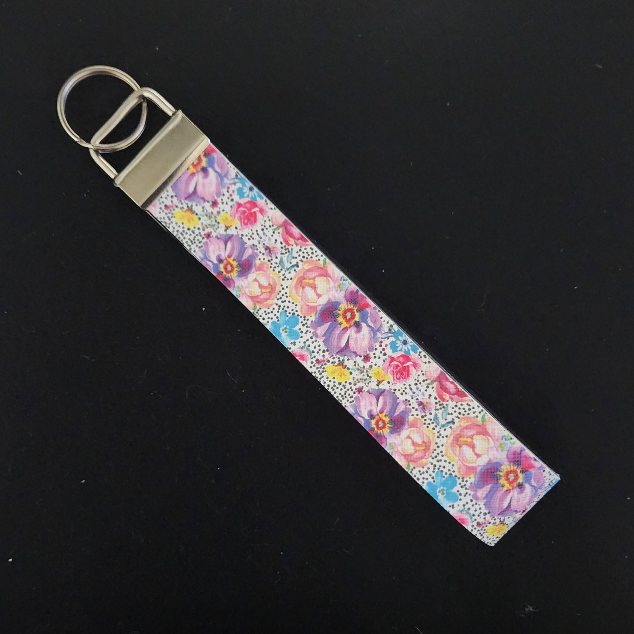 Blooms on Dots Wristlet (Faux Leather)
